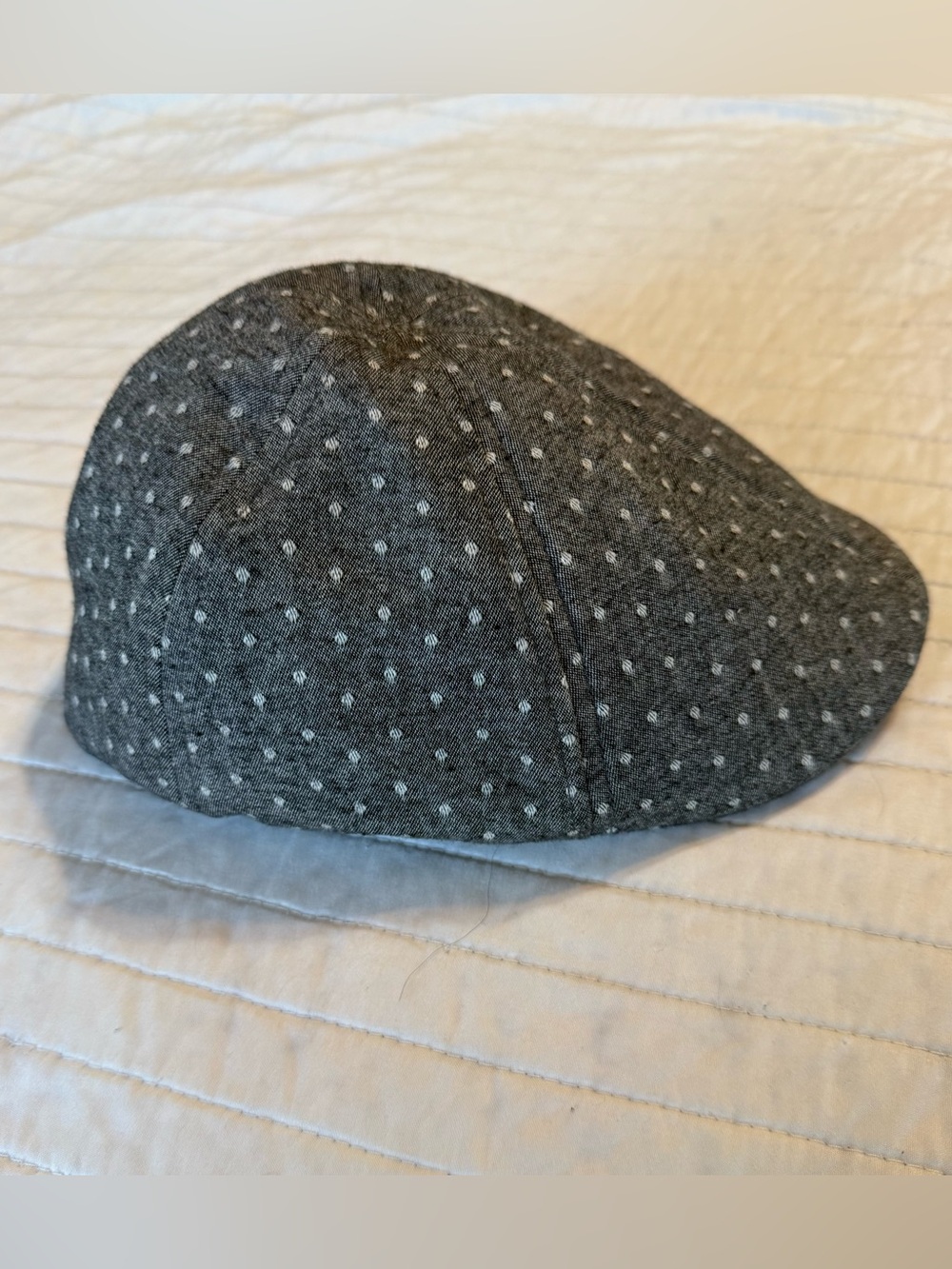 Barts Little Boy SZ 53 Gray w/White Polka Dots Cap Hat VTG Paperboy Style